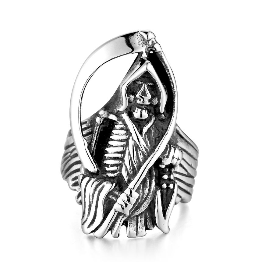 Sigil Stainless Steel Grim Reaper Ring | YesStyle