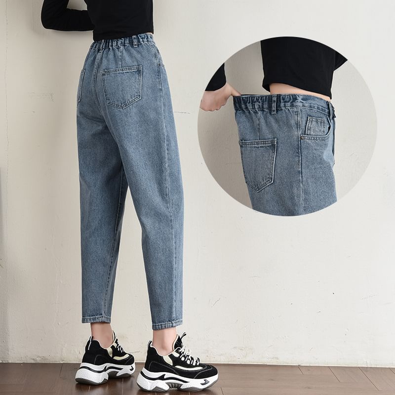 straight cut high waist jeans