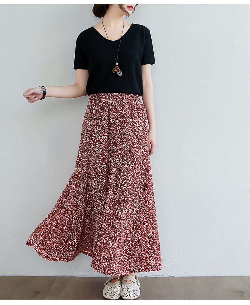 90s black a line skirt