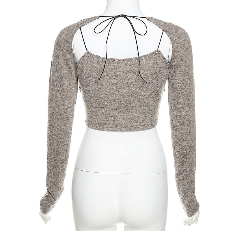 Sugarcoat - Long-Sleeve Strappy Crop 