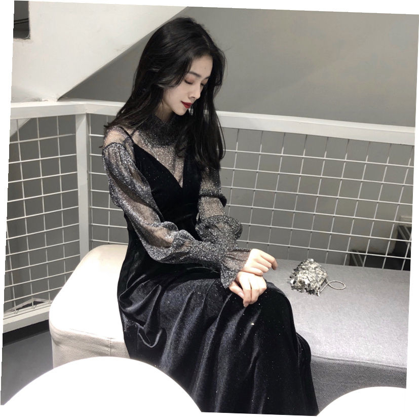 spaghetti strap over turtleneck