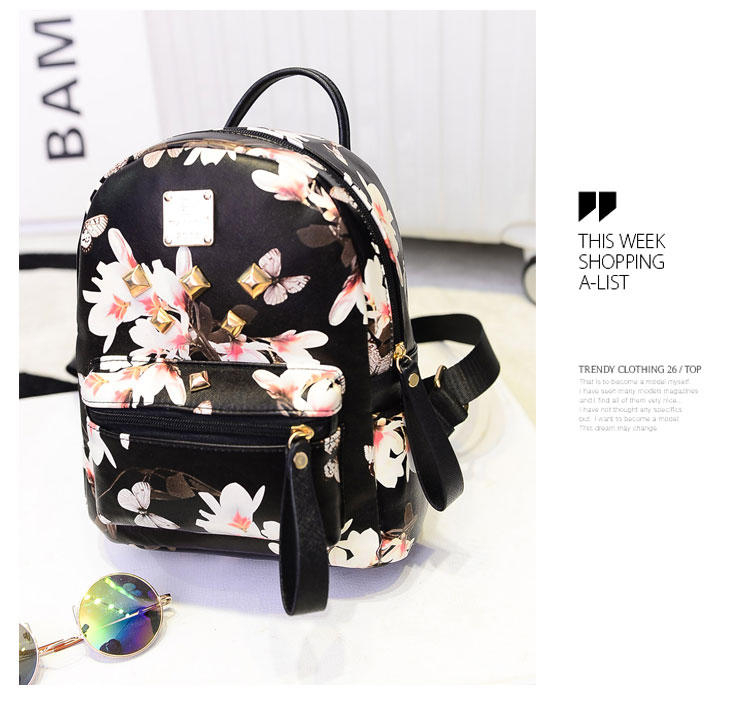 Bibiba Studded Floral Backpack | YesStyle