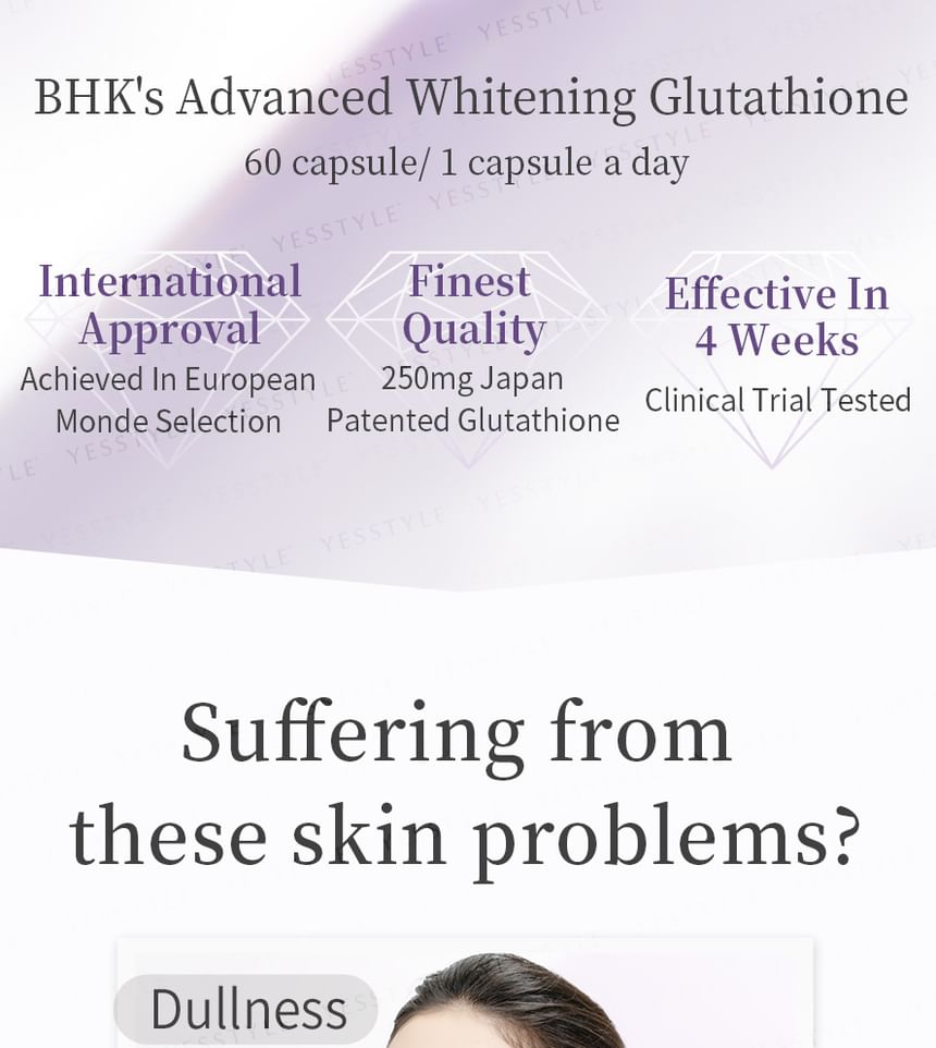 bhk glutathione BHK's Advanced Whitening Glutathione Tablets (60 tablets/bottle) x 2 bottles main image 1