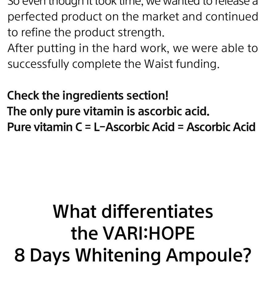 Vari Hope 8 Days Pure Vitamin C Ampoule Yesstyle