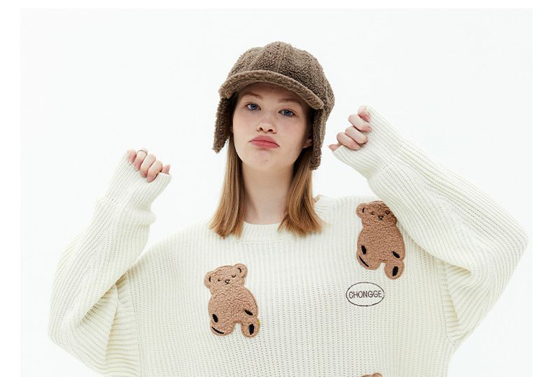 Teddy Bear Print Sweater | diplomathon.in