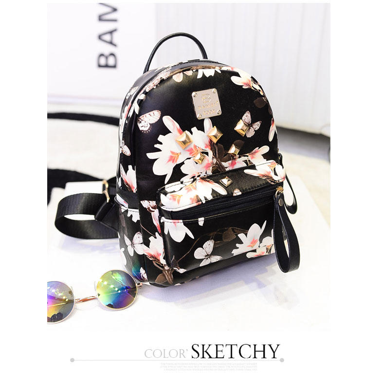 Bibiba Studded Floral Backpack | YesStyle