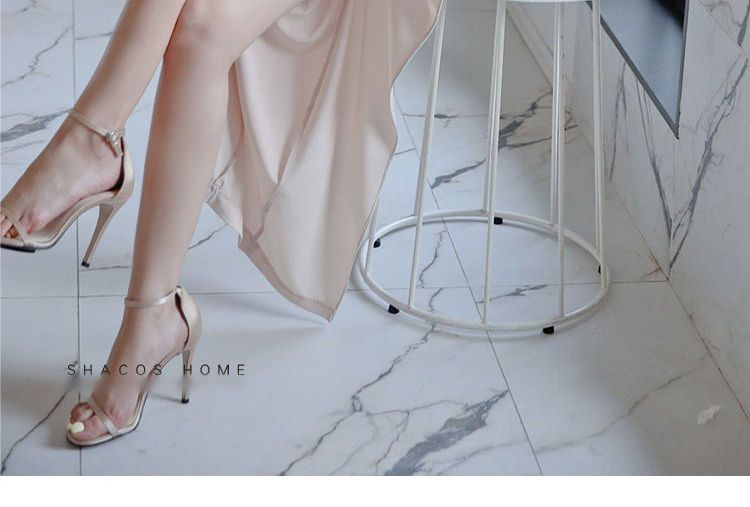 Shacos Chain Strap Asymmetric Evening Dress | YesStyle