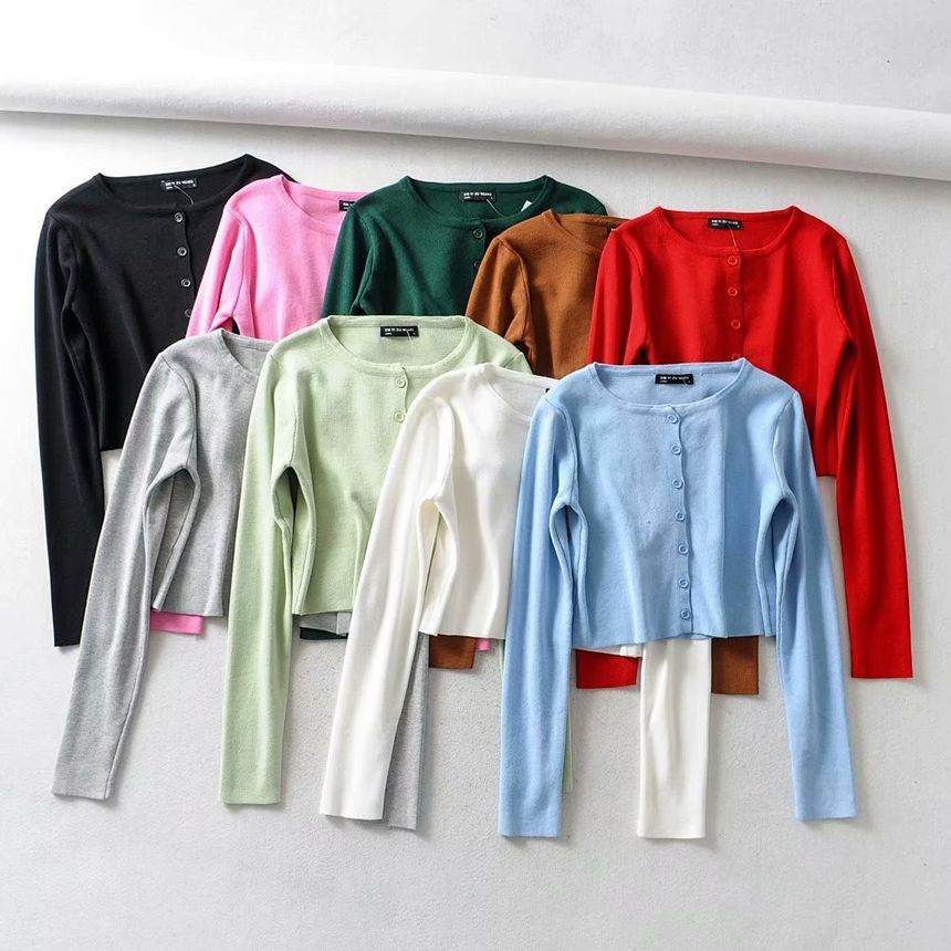 Femil - Round Neck Cropped Cardigan | YesStyle