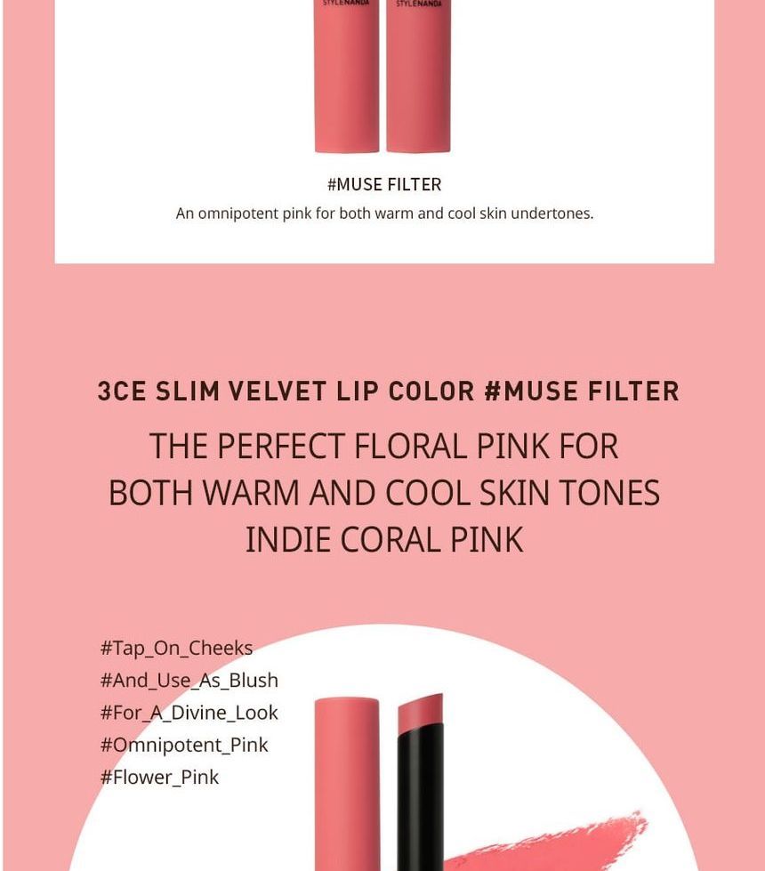 3ce Slim Velvet Lip Color Mood For Blossom Edition 5 Colors Yesstyle