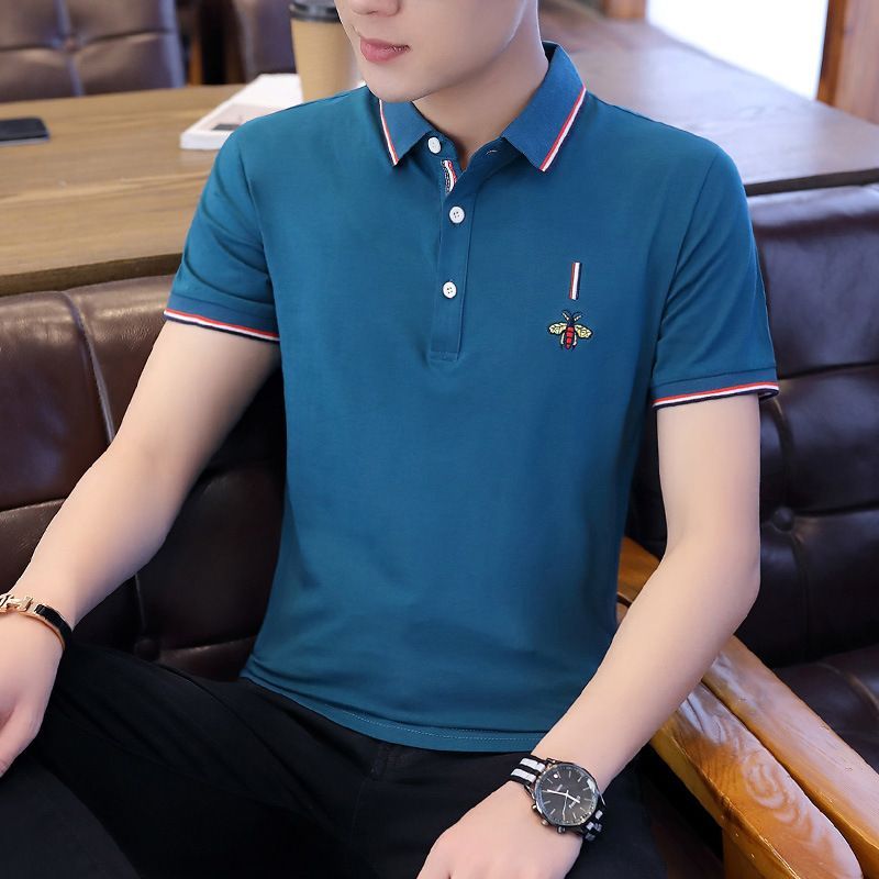 Andrei Short Sleeve Embroidered Polo  Shirt YesStyle 