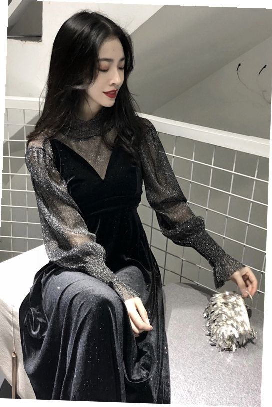 velvet midi dress with sleeves