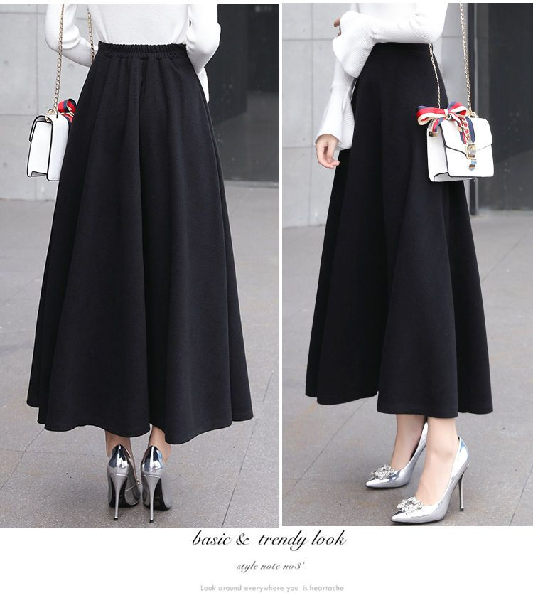 Lewwe Plain Maxi A-Line Skirt | YesStyle