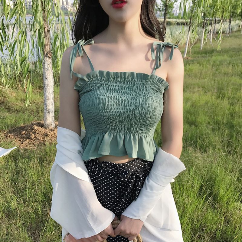 smocked crop top