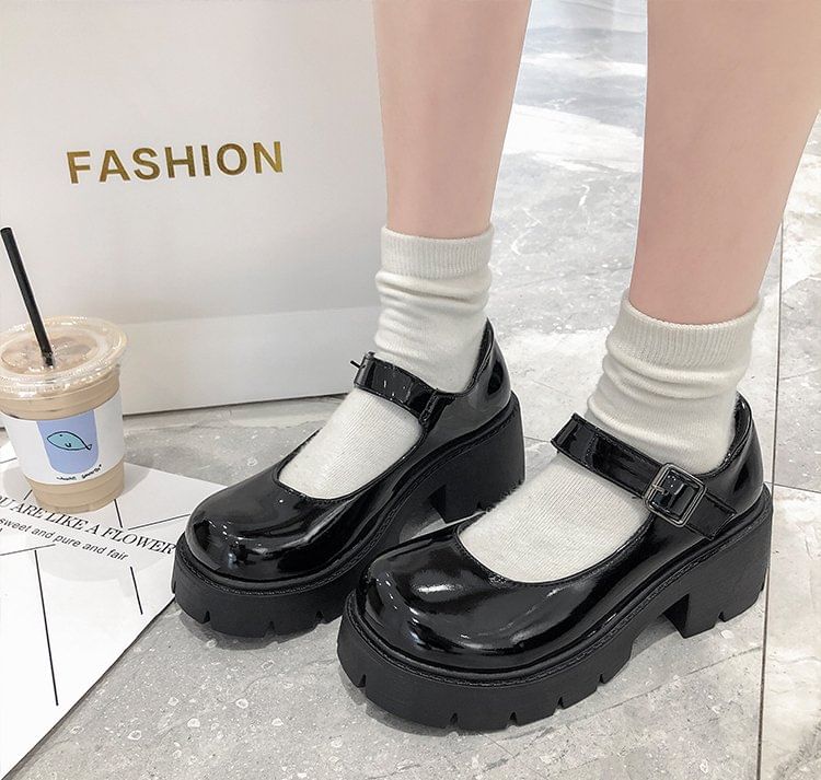 bolitin platform heel mary janes black 40