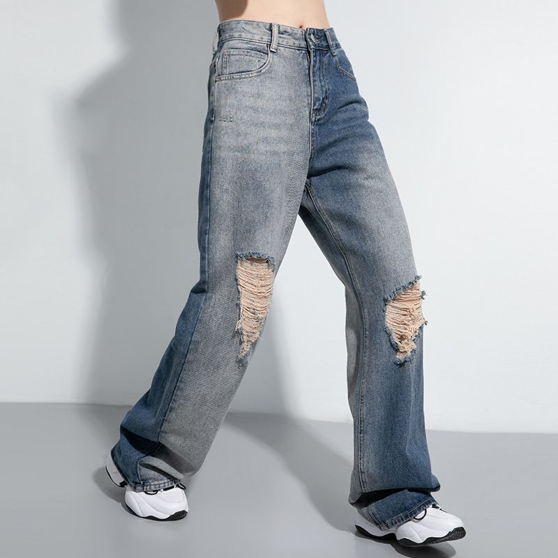 two tone panel jeans