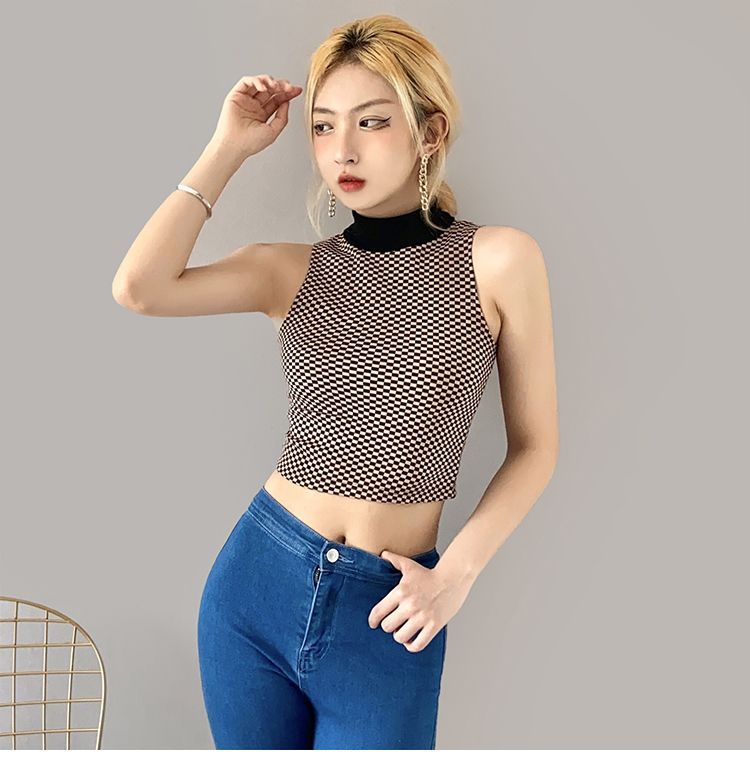 checkerboard halter top