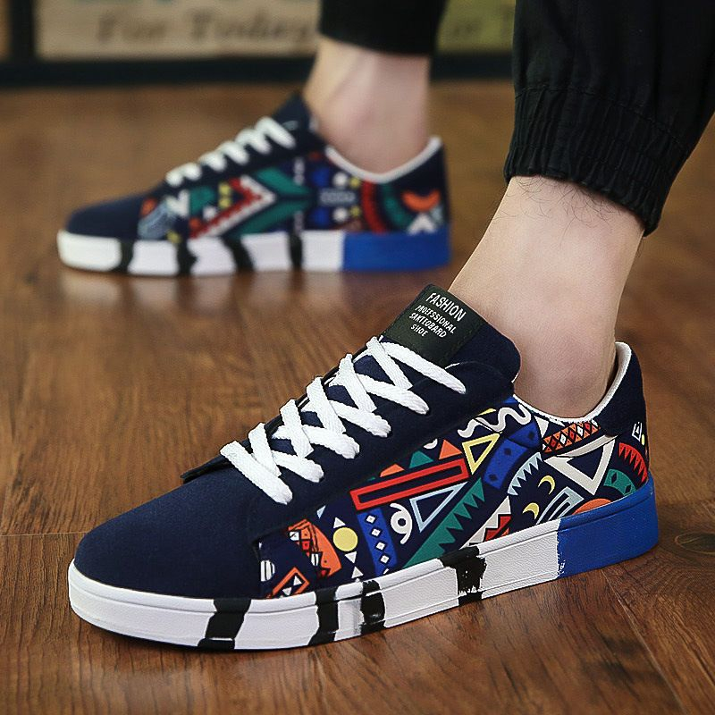 patterned canvas shoes