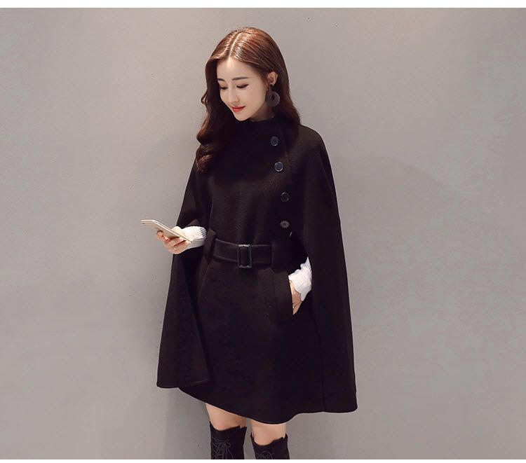 belted cape jacket