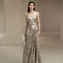 Gorgeous Strapless Pink Sequin Sheath Evening Gown with Fringe Corset DP7012 main image 1