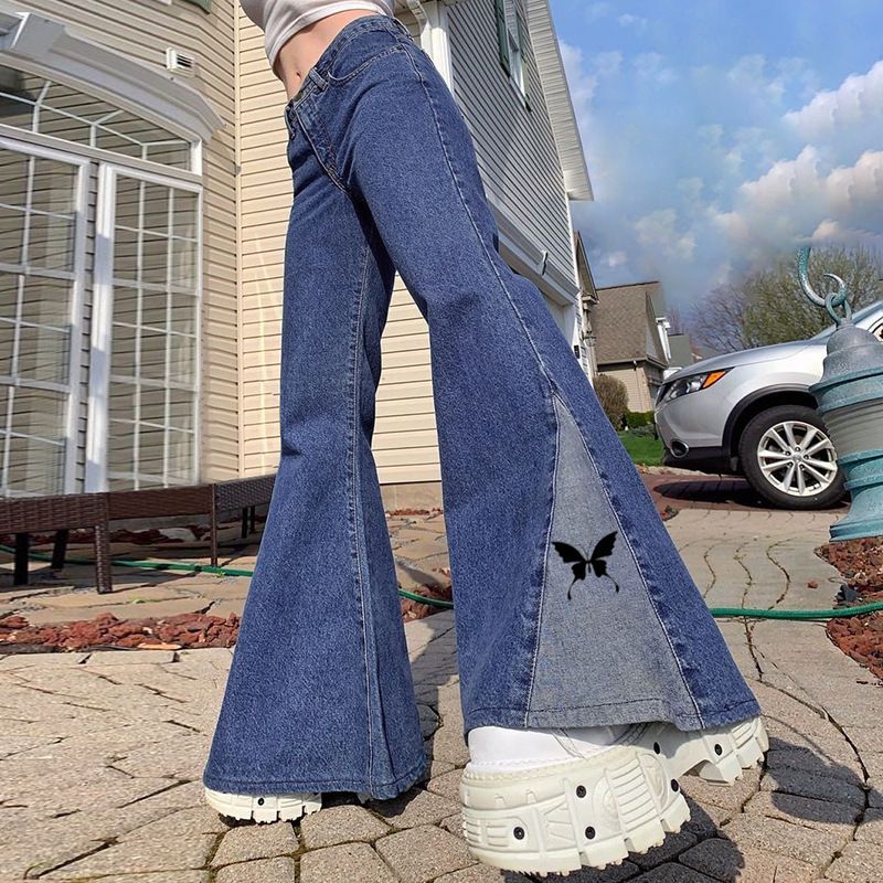 bell bottom jeans with butterflies