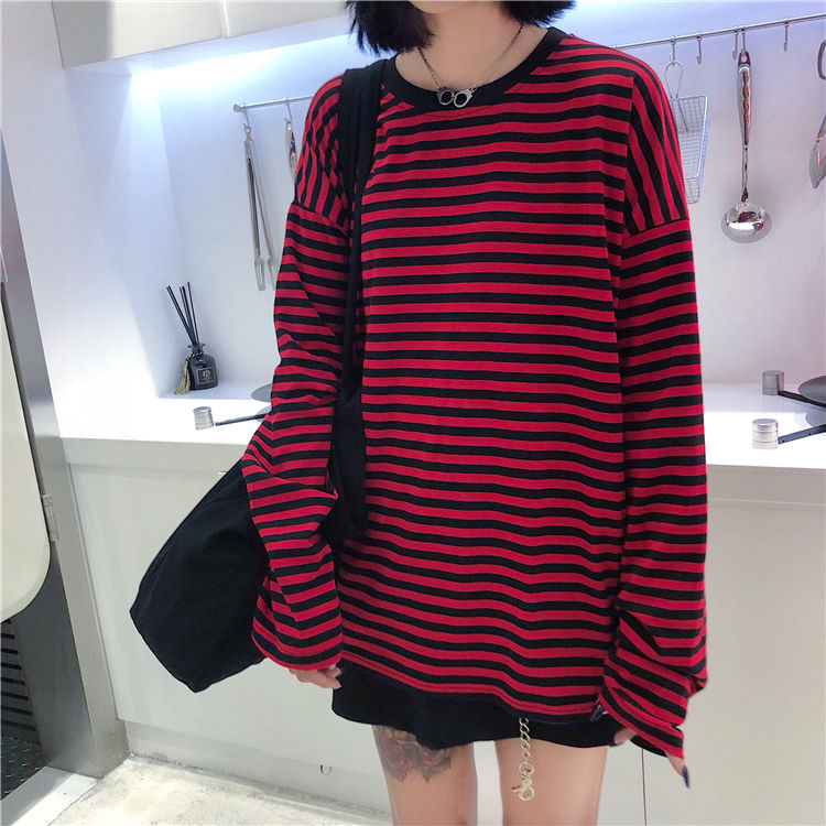 red black striped long sleeve