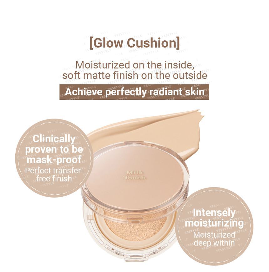 MILK TOUCH New Foundation! All Day Skin Fit Milky Glow Cushion