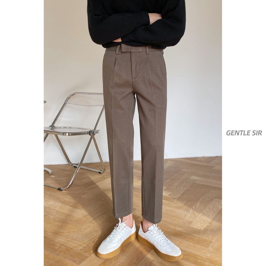 Cropped Straight Leg Dress Pants 