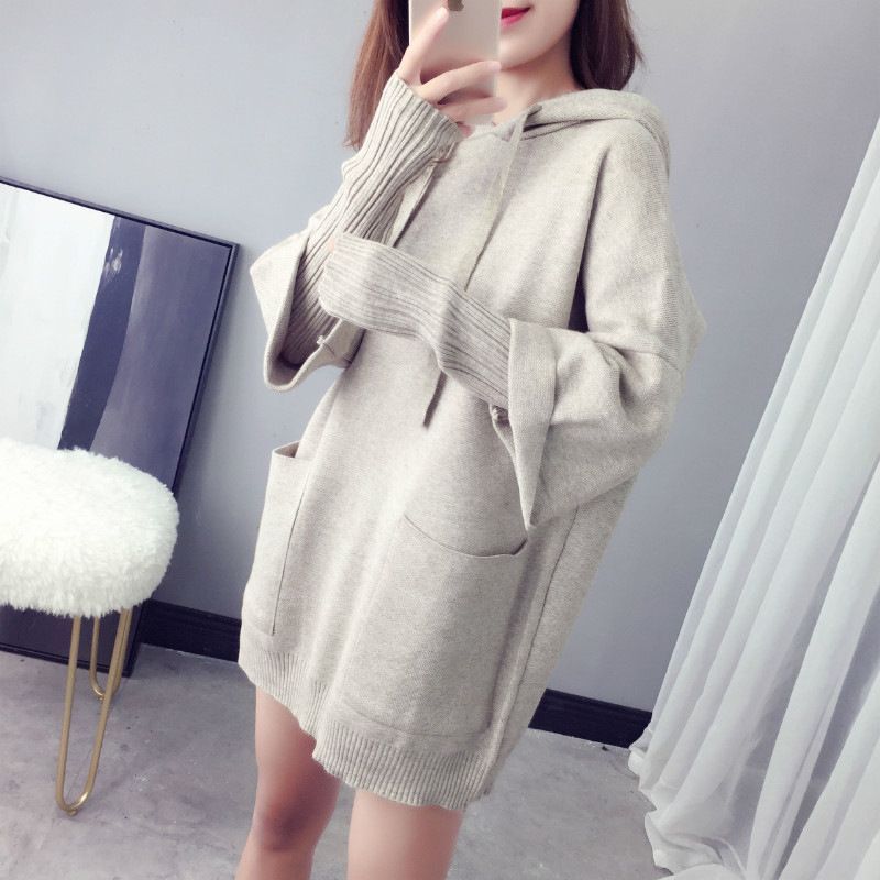 hooded knit dress