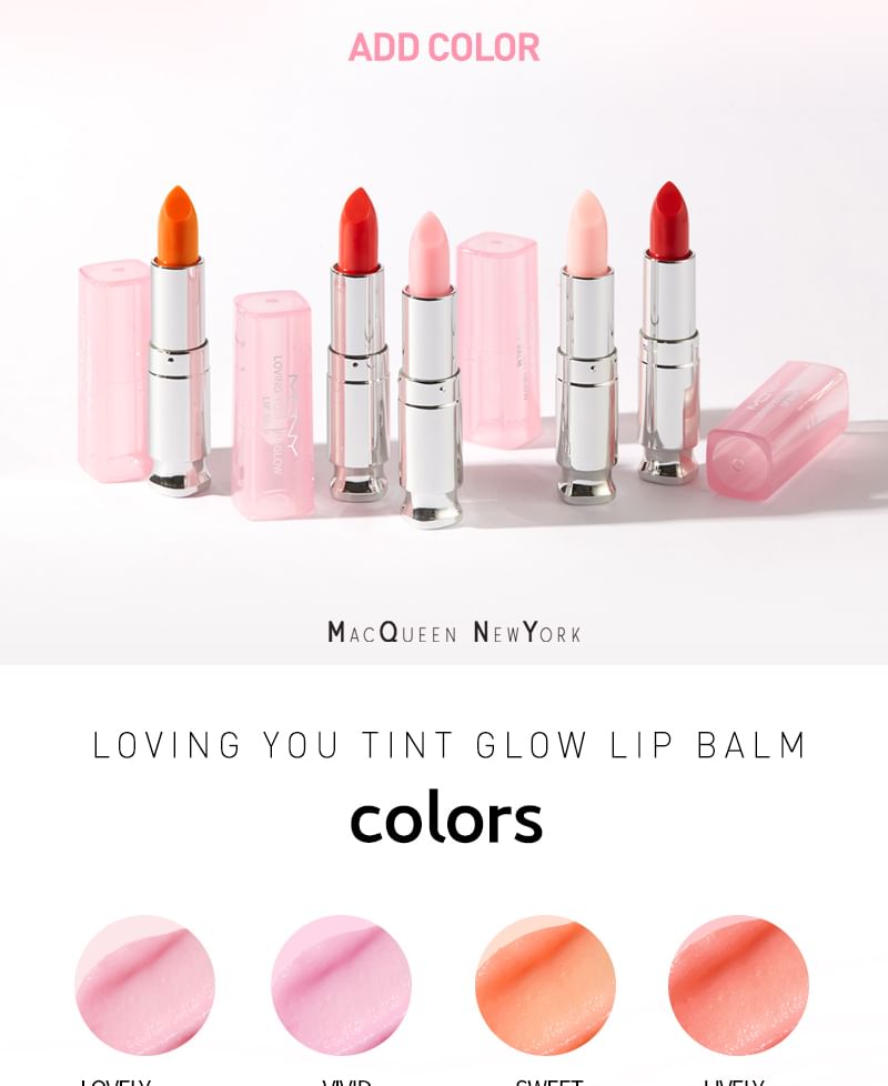 Buy MACQUEEN - Loving You Tint Glow Lip Balm - 7 Colors (x24) (Bulk Box) in  Bulk | AsianBeautyWholesale.com