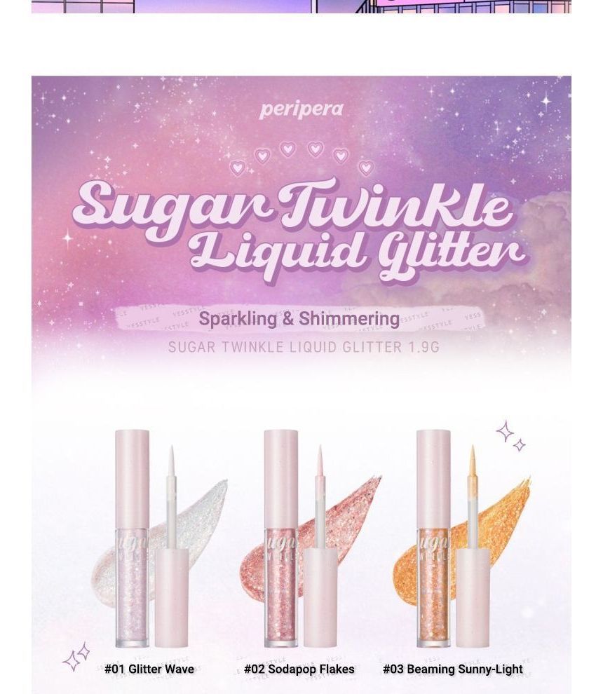 [Peripera] Sugar Twinkle Liquid Glitter 3 Beaming Sunny Light