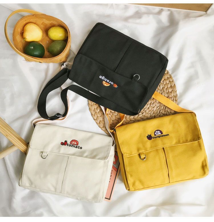 embroidered messenger bag