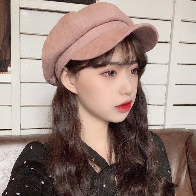 suede beret hat