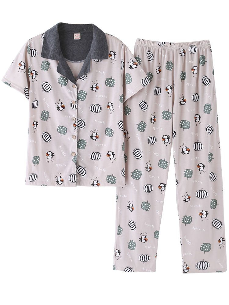 PJ Party Couple Matching Loungewear Set: Short-Sleeve Top + Pants ...