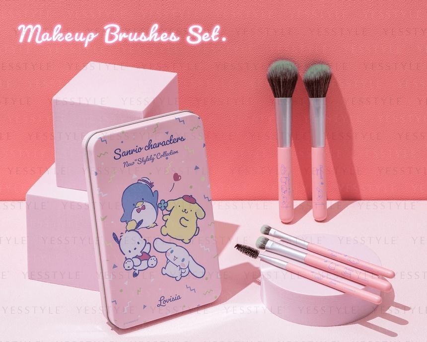 Buy Lovisia - Sanrio Makeup Brush Set Pink in Bulk |  AsianBeautyWholesale.com