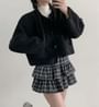 High Waist Plaid Ruffle Hem Tiered Skirt
