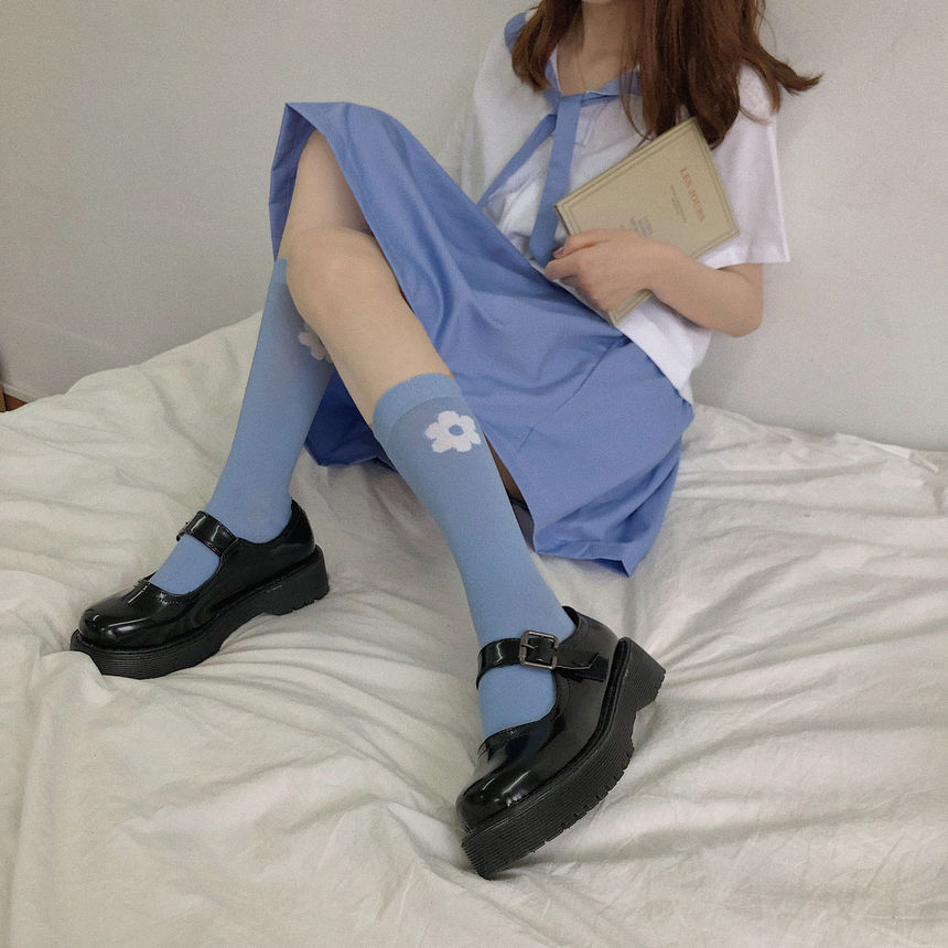 plain faux leather mary jane shoes