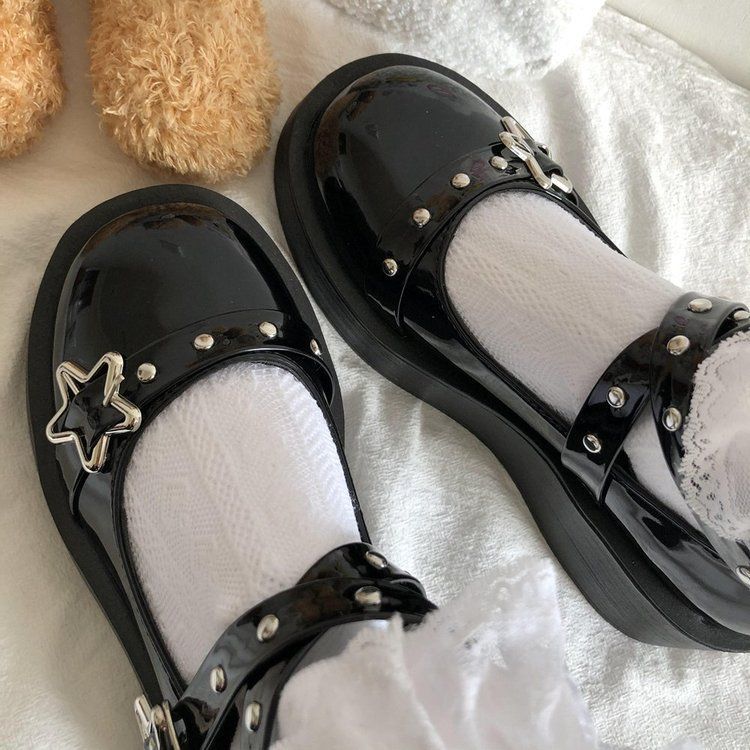 Bolitin Platform Wedge Star Buckle Mary Jane Shoes | YesStyle