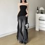 Plain Ruffle Asymmetrical Ruched Tube Top