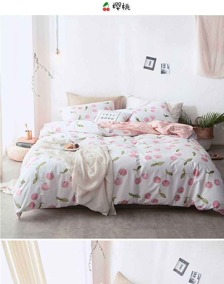 cherry print duvet cover