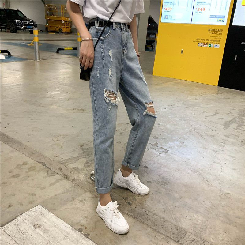 Astarte - Distressed Straight Leg Jeans 