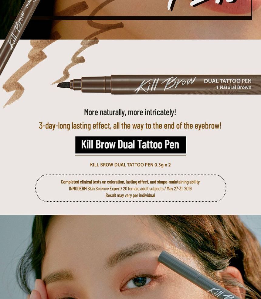 [CLIO] Kill Brow Dual Tattoo Pen Set 02 Light Brown