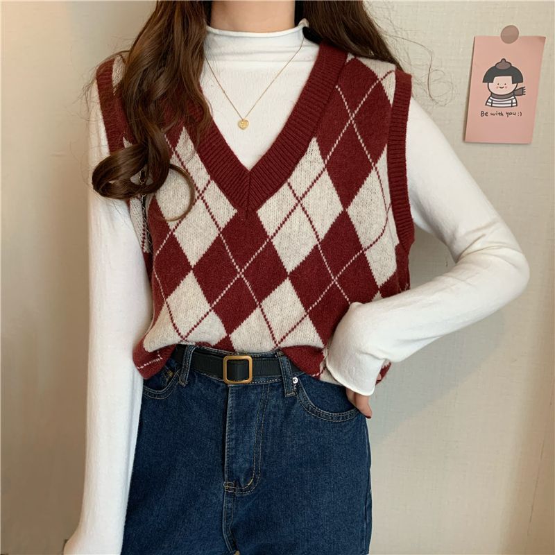 クーポン利用&送料無料 21ss DAIRIKU ニットベスト Argyle Knit Vest