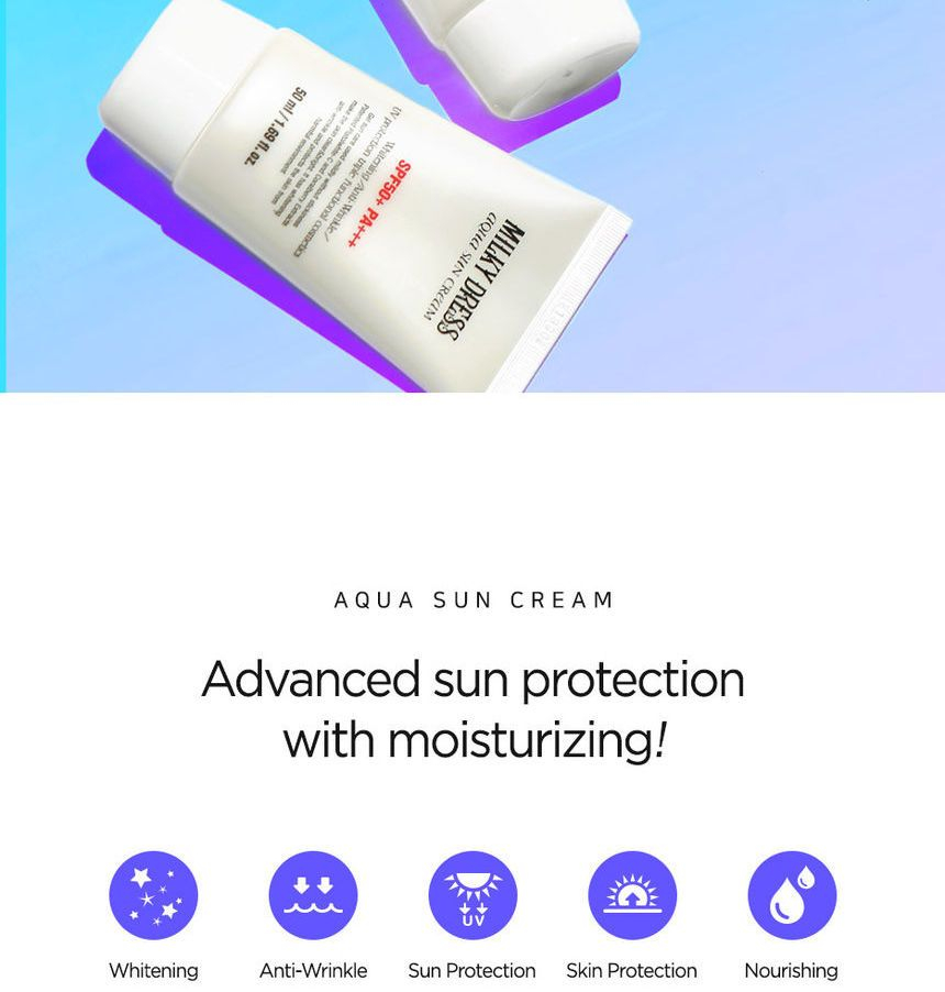 milky dress aqua sun cream Im Sorry For My Skin UV Lacto Aqua Sun Cream SPF50+ PA++++