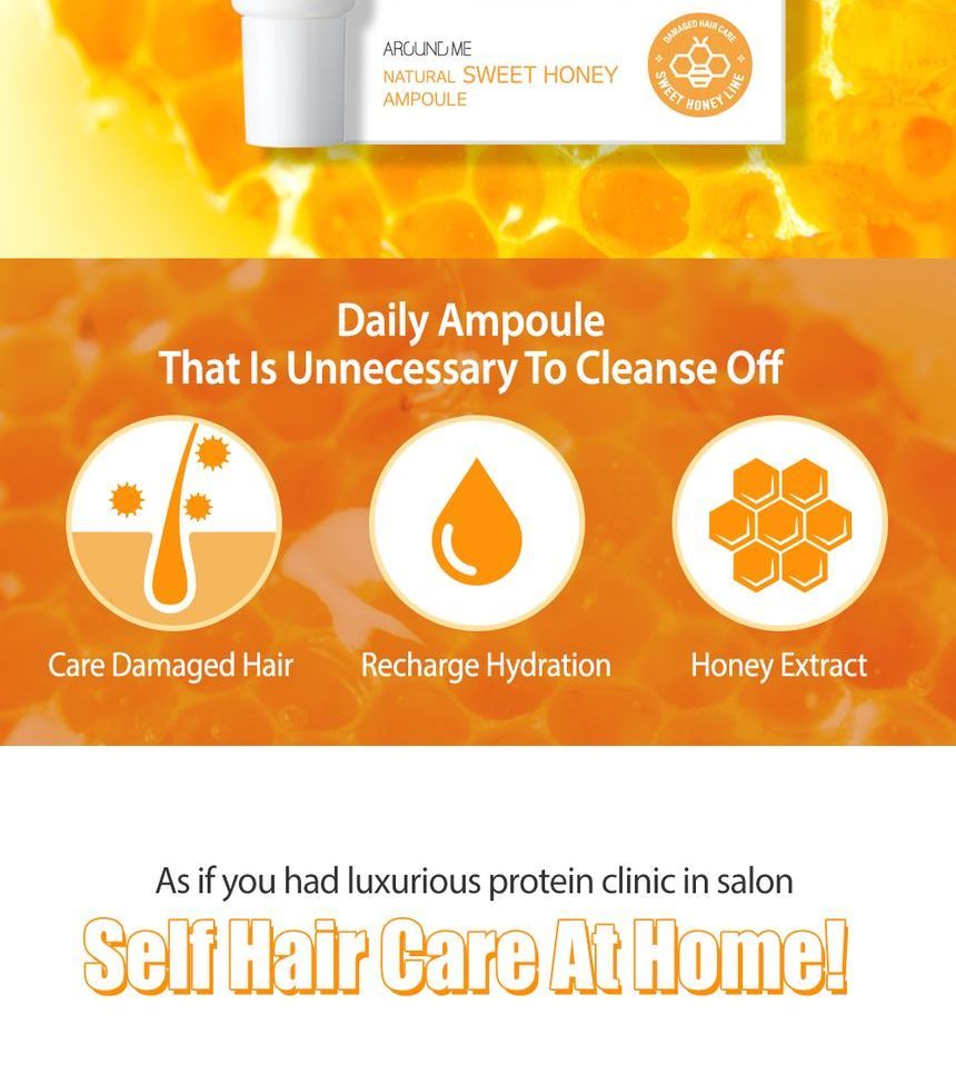 Buy AROUND ME Natural Sweet Honey Hair Ampoule Set in Bulk
