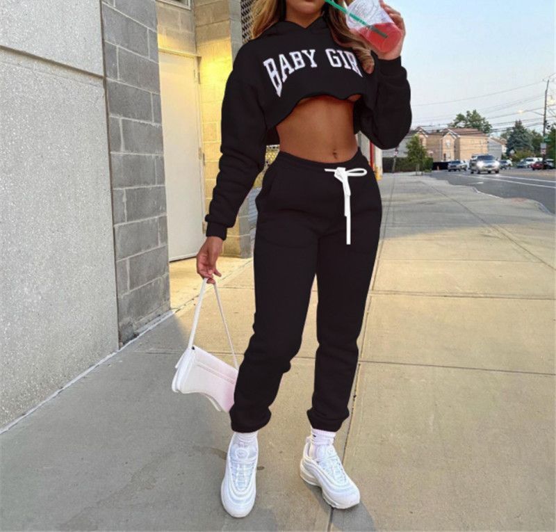 Cashal - Set: Lettering Cropped Hoodie 