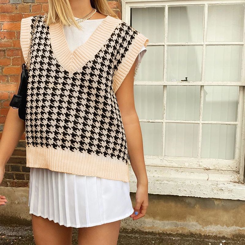Sosana - Oversized Houndstooth Knit 