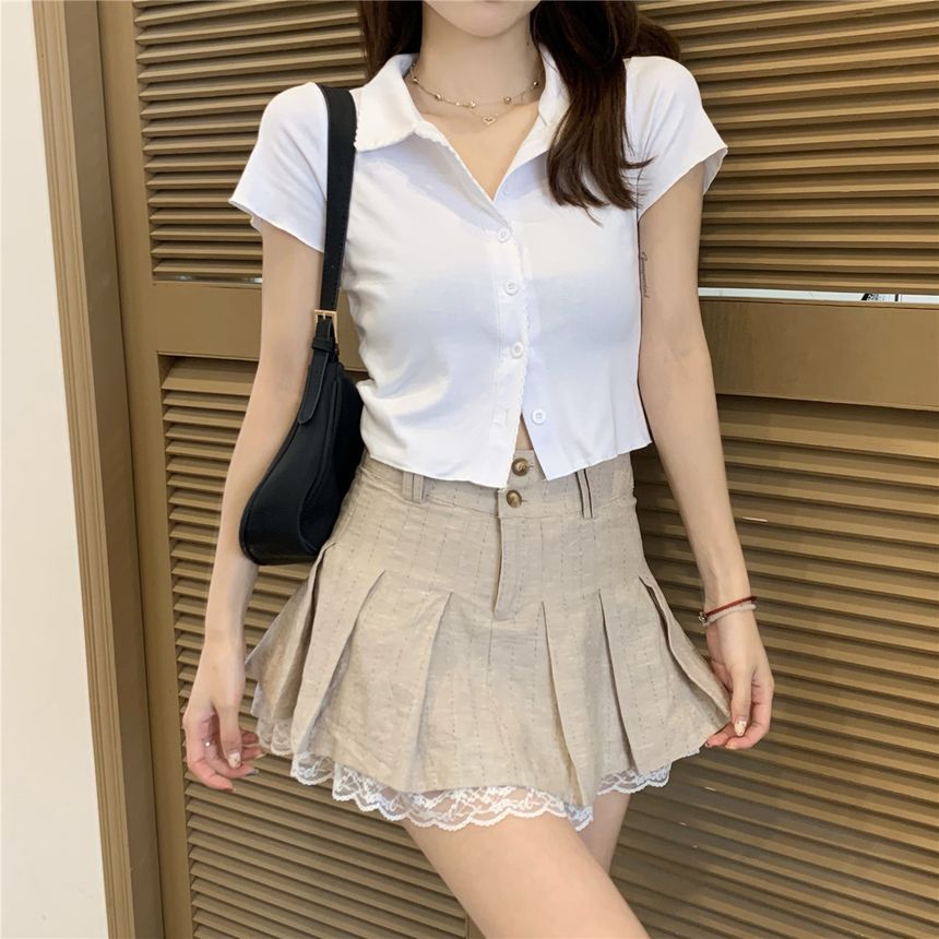 HW Studio - Short-Sleeve Button UpTop 