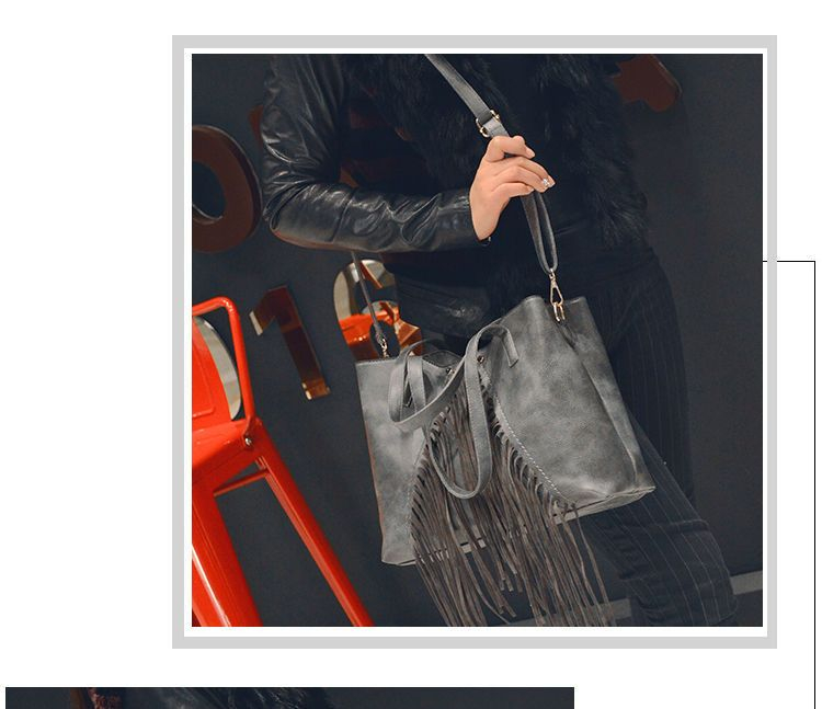 Beloved Bags Fringed Faux Leather Tote | YesStyle