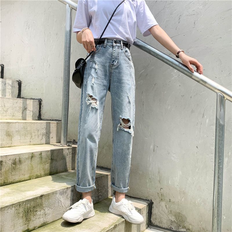 Astarte - Distressed Straight Leg Jeans 