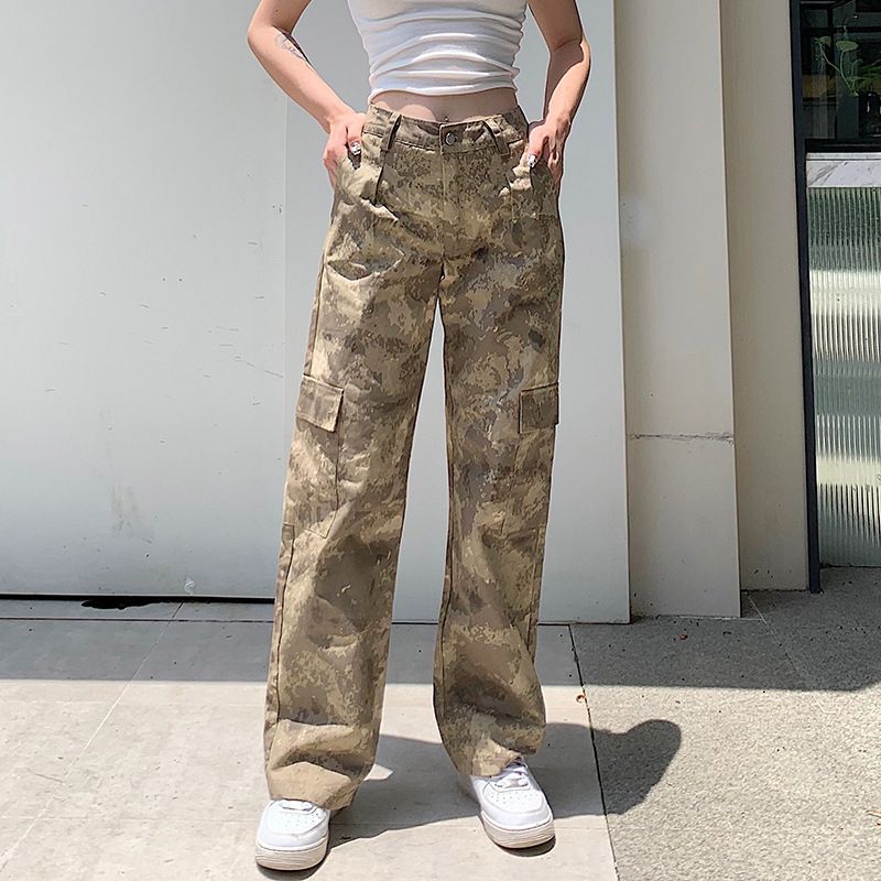Trisica - Camo Print Straight Leg Pants 